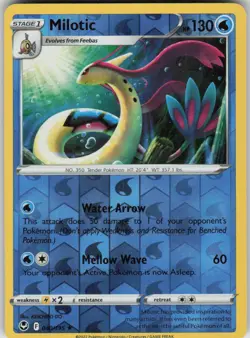 Pokemon Milotic Reverse Holo Rare SWSH12: Silver Tempest 040/195 NM - Image 1