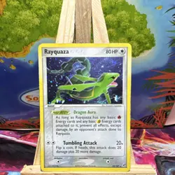 Rayquaza EX Deoxys 22/107 Holo Rare Foil 80 HP Dragon Aura 2005 *Swirl* - Image 1