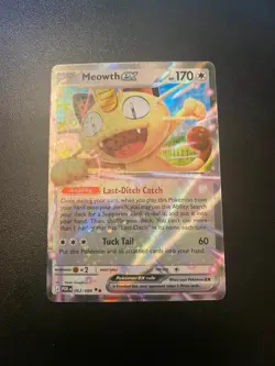 Meowth ex 062/088 Me03: Perfect Order Holo Pokemon TCG NEAR MINT - Image 1