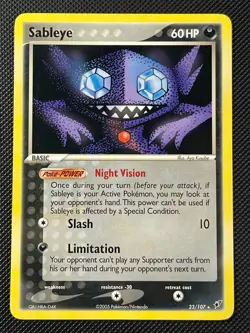Pokemon Sableye 23/107 Deoxys Rare NM - Image 1