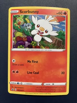 1x Scorbunny SWSH071 Black Star Promo With Swirl 🍥On Scorbunny Paw! Fast Ship! - Image 1