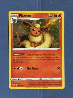 🌀Swirl Pokemon TCG Flareon 26/185 Cosmos Holo Promo SWSH: Vivid Voltage NM - Image 1