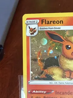 🌀Swirl Pokemon TCG Flareon 26/185 Cosmos Holo Promo SWSH: Vivid Voltage NM - Image 4