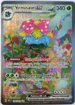MINT Pokemon TCG Venusaur EX Full Art Holo Card S&V 151 Series 198/165 - Image 1
