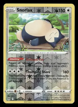 Snorlax 143/196 Holo Rare Lost Origin Pokemon Reverse Holo NM/M - Image 1