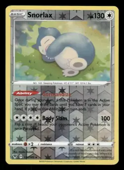 Snorlax 131/185 Holo Rare Vivid Voltage Pokemon Reverse Holo NM/M - Image 1