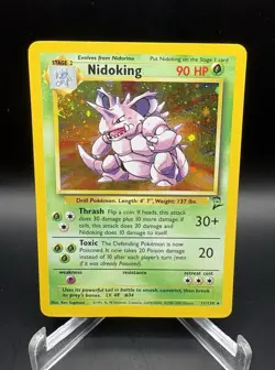 Pokemon Nidoking 11/130 Base Set 2 Holo Rare (Swirl) - Image 1