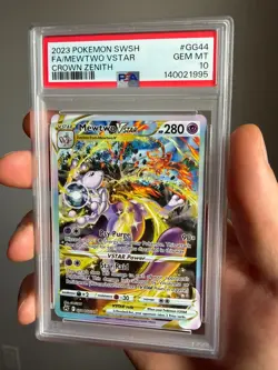 2023 POKEMON SWORD & SHIELD CROWN ZENITH #GG44 FULL ART/MEWTWO VSTAR PSA 10 - Image 1
