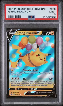 2021 POKEMON CELEBRATIONS #006 FLYING PIKACHU V PSA 9 - Image 1