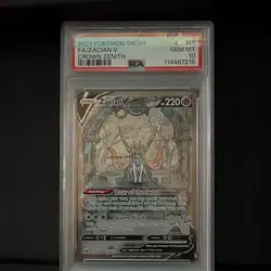 Pokemon 2023 Crown Zenith Galarian Gallery Zacian V GG48/GG70 PSA 10 FA - Image 1