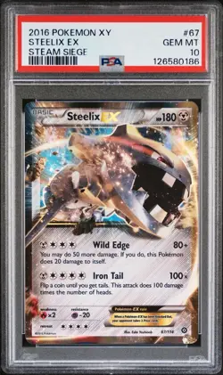 Steelix EX 67/114 XY: Steam Siege Ultra Rare Pokemon TCG PSA 10 - Image 3