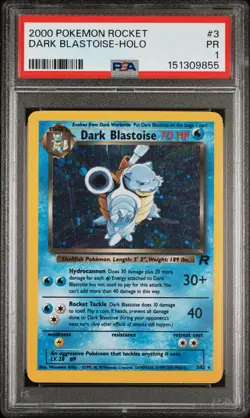 2000 POKEMON ROCKET #3 DARK BLASTOISE-HOLO PSA 1 - Image 1