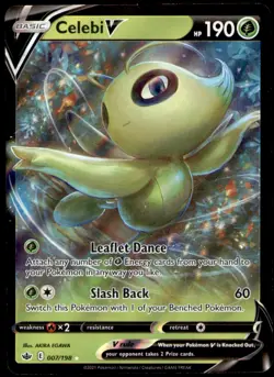 Celebi V 007/198 Holo V Rare Chilling Reign Pokemon Near Mint - Image 1