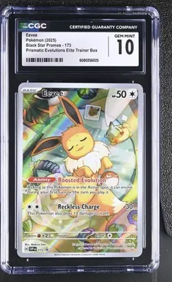 Pokemon Eevee 173 Black Star Promo 2025 Prismatic Evolutions ETB CGC 10 Gem Mint - Image 1