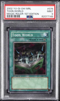 2002 YU-GI-OH! MRL-MAGIC RULER 1ST EDITION #076 TOON WORLD PSA 9 - Image 1