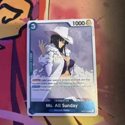 One Piece Card Game Pre Errata Ms. All Sunday OP01-079 Romance Dawn Near Mint - Image 2