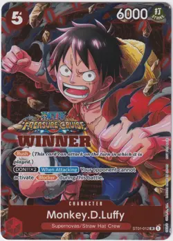 Monkey D Luffy Treasure Cruise Winner Promo ST01-012 NM One Piece TCG English - Image 1