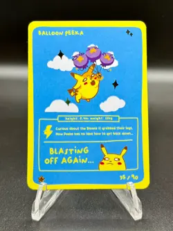 Pokedoodles Balloon Peeka 35/90 - Rare Card - Parody Pikachu Fan Art - No-Scalp - Image 1
