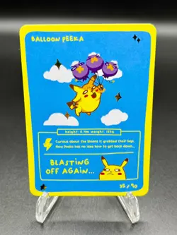 Pokedoodles Balloon Peeka 35/90 - Rare Card - Parody Pikachu Fan Art - No-Scalp - Image 2