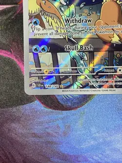Pokemon TCG Squirtle Stellar Crown Illustration Card 148/142 Near Mint - Image 4