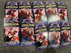 Disney Lorcana Rise of the Floodborn Sleeved Booster Pack Lot 10 TCG 2024 Cards - Image 1