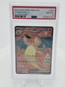 Charizard EX Holo Rare Pokemon TCG Card 183/165 Scarlet & Violet 151 PSA 8 - Image 1