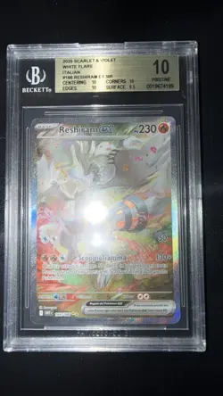 Pokemon Card Italian - Reshiram Ex SIR #166 - White Flare - BGS 10 PRISTINE - Image 1
