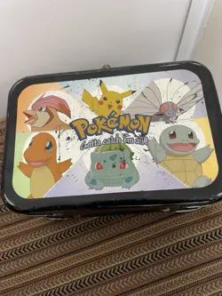 Vintage Pokemon Metal Lunchbox + Huge Mystery Lot Of Pokemon Cards - Image 1