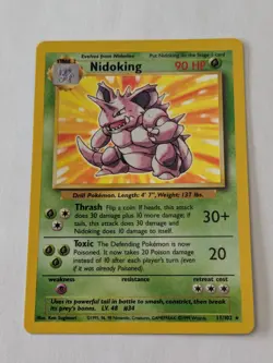 Nidoking 11/102 Base Set Holo Rare VLP Pokemon (#3) - Image 1