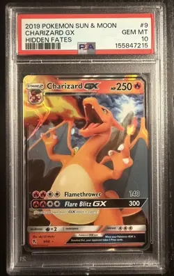 2019 Pokemon Hidden Fates Charizard GX 9/68 Holo Ultra Rare PSA 10 GEM MINT 🔥 - Image 1