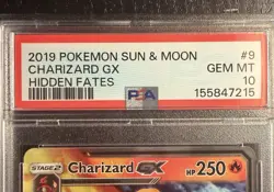 2019 Pokemon Hidden Fates Charizard GX 9/68 Holo Ultra Rare PSA 10 GEM MINT 🔥 - Image 3