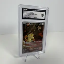 Pokemon CGC 10 Team Rocket's Meowth 109/098 AR Glory of Team Rocket sv10 - Image 2