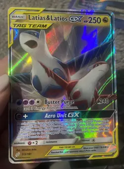 Pokemon Latias & Latios GX TAG TEAM Full Art Ultra Rare Holo 113/181 250 HP - Image 1