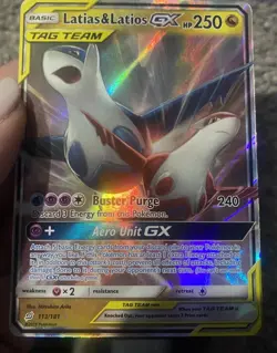 Pokemon Latias & Latios GX TAG TEAM Full Art Ultra Rare Holo 113/181 250 HP - Image 2