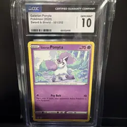 Galarian Ponyta 81/202 Sword & Shield Common Pokemon TCG 2020 Cgc10 - Image 1