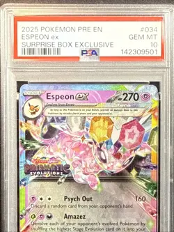 2025 POKEMON PRE EN-PRISMATIC EVOLUTIONS SURPRISE BOX EXCLUSIVE ESPEON EX PSA 10 - Image 3