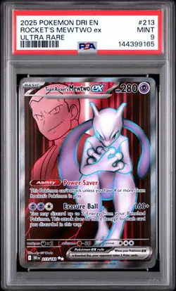 Rocket's Mewtwo Ex #213 2025 Pokemon Destined Rivals Ultra Rare PSA 9 250001 - Image 1