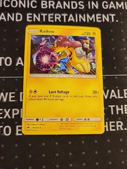 Pokemon Raikou 79/214 Cracked Ice Holo Rare Lost Thunder LP - Image 1
