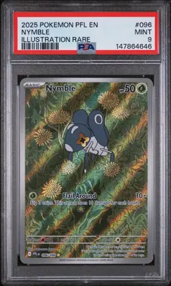 2025 POKEMON PFL EN-PHANTASMAL FLAMES ILLUSTRATION RARE #096 NYMBLE PSA 9 - Image 1