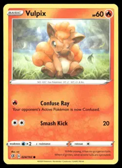 Vulpix Rebel Clash 024 Common Pokemon Near Mint - Image 1