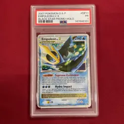 GRADED PSA 1 2007 Pokemon D & P Empoleon LV X Black Star Promo-Holo #DP11 - Image 1