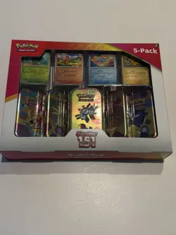 Pokemon TCG Scarlet & Violet 151 5-Pack of Mini Tins, Booster packs & 4 Promos. - Image 1