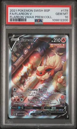 Pokemon Flareon V VMAX Premium Coll. Full Alt Art Promo SWSH179 PSA 10 Gem Mint - Image 1