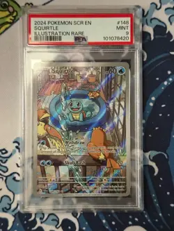 2024 Pokemon Scr En-Stellar Crown Illustration Rare #148 Squirtle Psa 9 Mint - Image 1