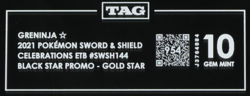 2021 Pokemon SWSH Celebrations ETB #144 Greninja Black Star Promo TAG 10 (954) - Image 3