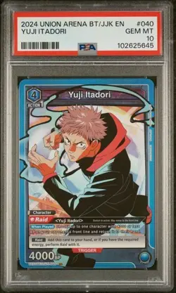 PSA 10 Yuji Itadori 040 2024 BT/JJK EN SR Union Arena Card - Image 1