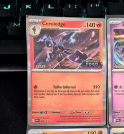 Pokemon Phantasmal Flames Prerelease Staff Ceruledge promo 014 - Portuguese - Image 1