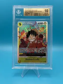 Monkey.D.Luffy OP07-109 SR ONE PIECE Tcg - BGS 10 - MISSING COLOR ERROR - Image 1