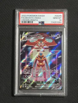 Deoxys VMAX Crown Zenith Galarian Gallery Holo Pokemon Card GG45/GG70 PSA 10 - Image 1