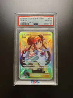 PSA 10 Pokemon Card Rosa 236/236 Cosmic Eclipse Full Art - Image 1